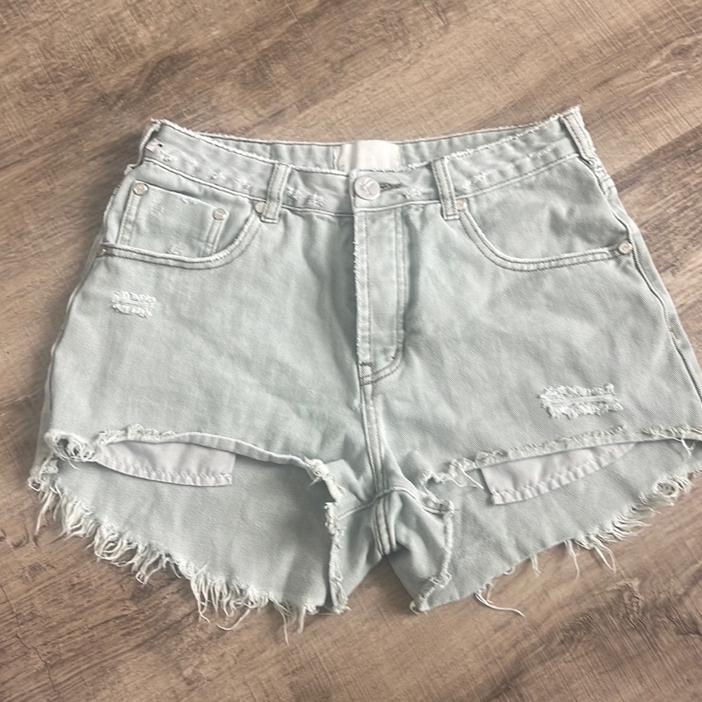 One Teaspoon high waisted Bonita shorts color faded khaki
